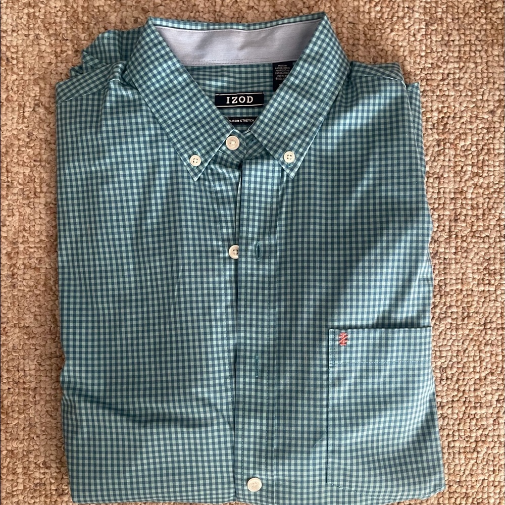 IZOD Green Button Down